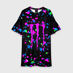 Детское платье Monster energy неоновые краски