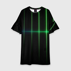 Платье клеш для девочки The line is green black, цвет: 3D-принт
