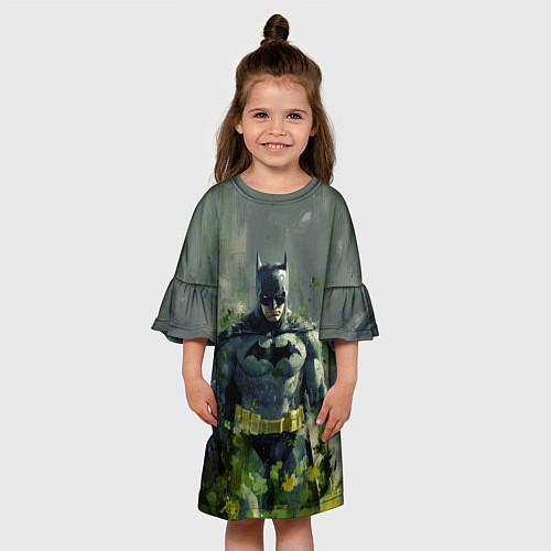 Детское платье Бэтмен зеленые краски / 3D-принт – фото 3