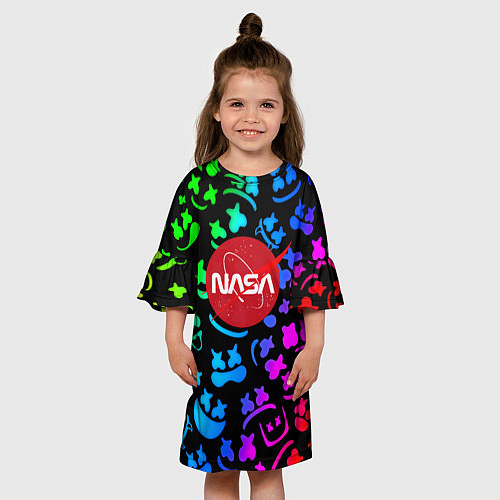 Детское платье Marshmello x NASA gradient / 3D-принт – фото 3