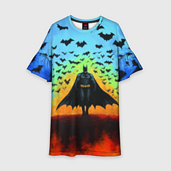 Платье клеш для девочки Бэтмен и летучие мыши, цвет: 3D-принт