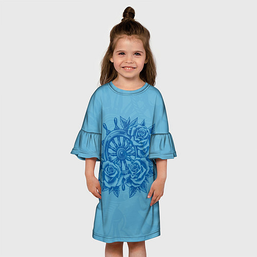 Детское платье Штурвал и три розы / 3D-принт – фото 3