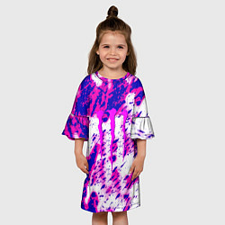 Платье клеш для девочки Monster energy краски гранж, цвет: 3D-принт — фото 2