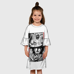 Платье клеш для девочки DanDaDan: Fight, цвет: 3D-принт — фото 2