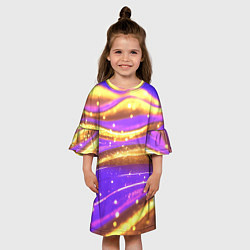 Платье клеш для девочки Блестящая волнистая текстура, цвет: 3D-принт — фото 2