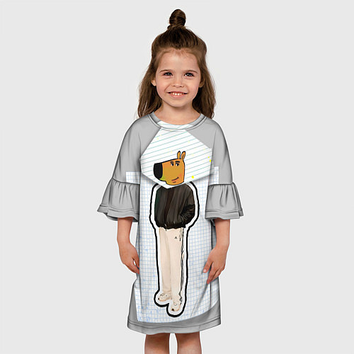 Детское платье Чиловый парень - свидетель мем / 3D-принт – фото 3