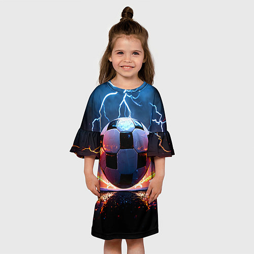 Детское платье Футбольный мяч в молниях / 3D-принт – фото 3