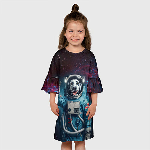 Детское платье Далматинец бравый космонавт - нейроарт / 3D-принт – фото 3