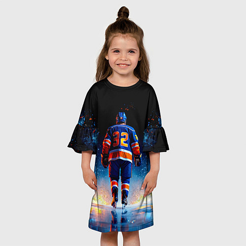 Детское платье Хоккеист в синем пламени / 3D-принт – фото 3