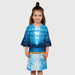 Платье клеш для девочки Хоккейная коробка, цвет: 3D-принт — фото 2