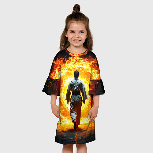 Детское платье Айкидоист и огненный вихрь / 3D-принт – фото 3