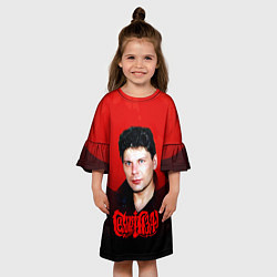 Платье клеш для девочки Юрий Клинских красная луна, цвет: 3D-принт — фото 2