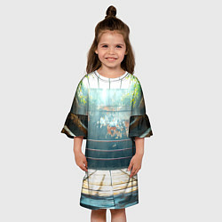 Платье клеш для девочки Ринг под открытым небом, цвет: 3D-принт — фото 2