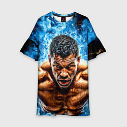 Платье клеш для девочки Артуро Гатти в синем пламени, цвет: 3D-принт