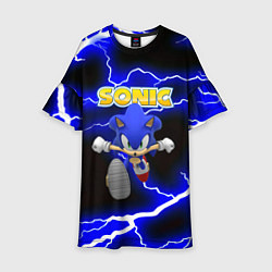 Платье клеш для девочки Sonic storm electro, цвет: 3D-принт