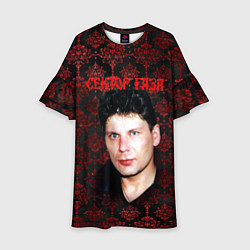 Платье клеш для девочки Сектор газа красные узоры, цвет: 3D-принт