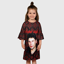 Платье клеш для девочки Сектор газа красные узоры, цвет: 3D-принт — фото 2