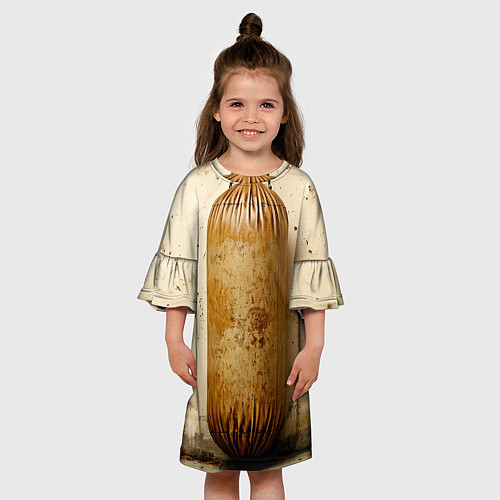 Детское платье Бежевая боксерская груша / 3D-принт – фото 3