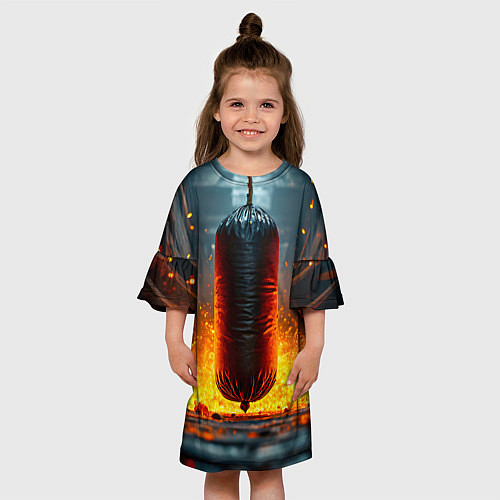 Детское платье Боксерская груша в огне / 3D-принт – фото 3