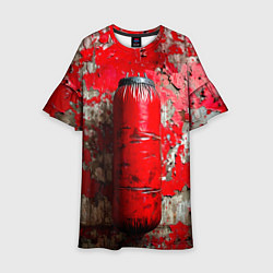 Платье клеш для девочки Красная боксерская груша, цвет: 3D-принт