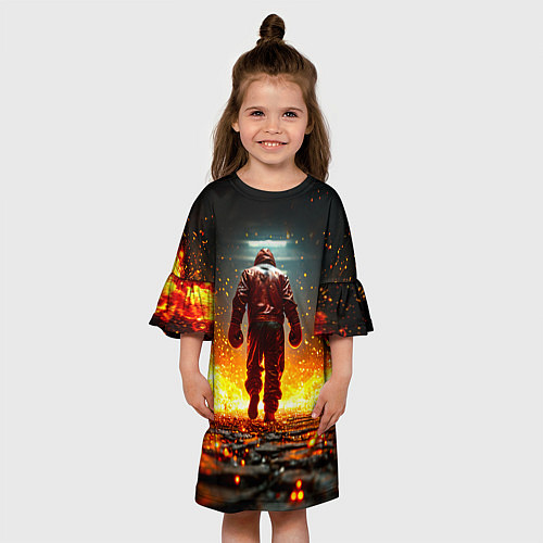 Детское платье Боксер в огне / 3D-принт – фото 3
