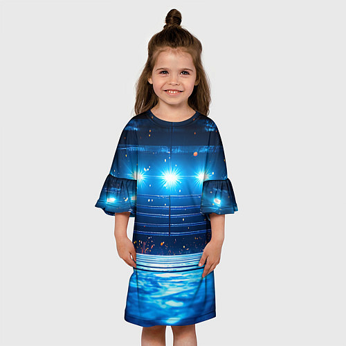 Детское платье Синий ринг в огне / 3D-принт – фото 3