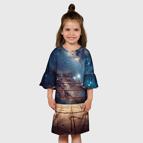 Детское платье Космический ринг / 3D-принт – фото 3