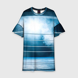 Платье клеш для девочки Ринг в тумане, цвет: 3D-принт