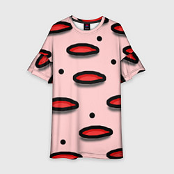 Платье клеш для девочки Круги маркер - паттерн, цвет: 3D-принт