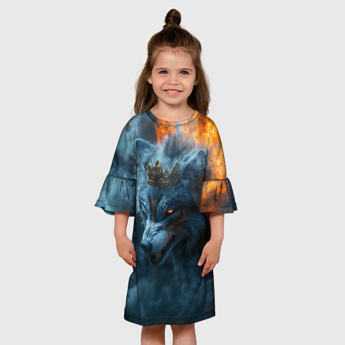 Детское платье Волк в короне в огне / 3D-принт – фото 3