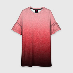 Платье клеш для девочки Мягкий градиент красно-розовый текстура крошка, цвет: 3D-принт