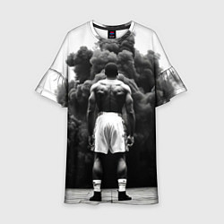 Платье клеш для девочки Мухаммед Али в черном дыму, цвет: 3D-принт