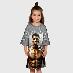 Платье клеш для девочки Мухаммед Али на сером, цвет: 3D-принт — фото 2