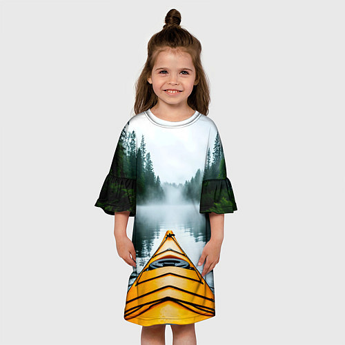 Детское платье На байдарке по реке в лесу / 3D-принт – фото 3
