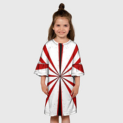Платье клеш для девочки Красно-белая мишень, цвет: 3D-принт — фото 2