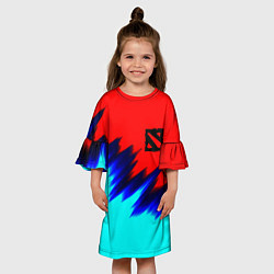 Платье клеш для девочки Dota краски, цвет: 3D-принт — фото 2
