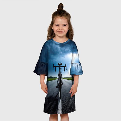Детское платье Дорожный велосипед и молния / 3D-принт – фото 3
