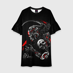 Платье клеш для девочки Ронин самурай киборг, цвет: 3D-принт