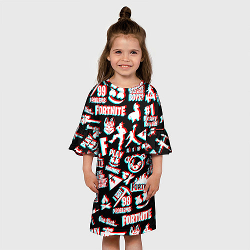 Детское платье Fortnite glitch game / 3D-принт – фото 3