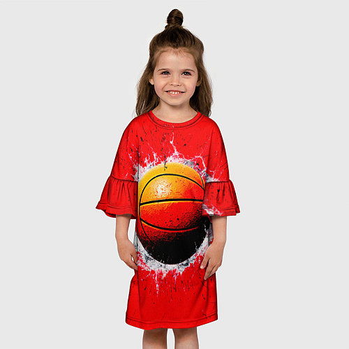 Детское платье Ватерполистский мяч на красном / 3D-принт – фото 3