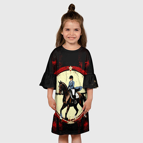 Детское платье Наездница конный спорт / 3D-принт – фото 3