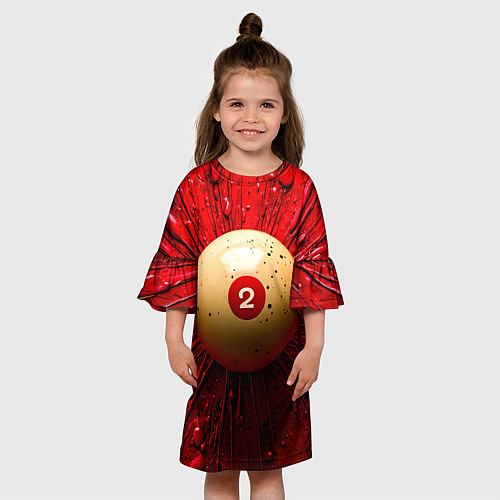 Детское платье Бильярдный шар на красном / 3D-принт – фото 3