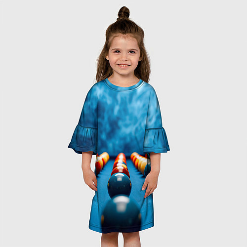 Детское платье Бильярдный шар синий дым / 3D-принт – фото 3