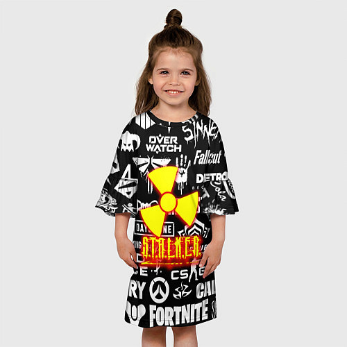 Детское платье Сталкер все логотипы игр / 3D-принт – фото 3