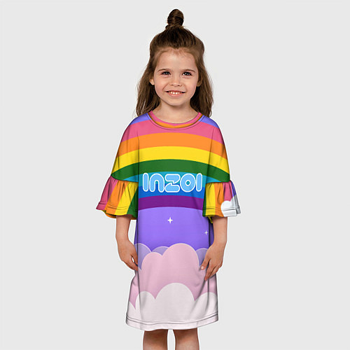 Детское платье Inzoi логотип на радуге / 3D-принт – фото 3