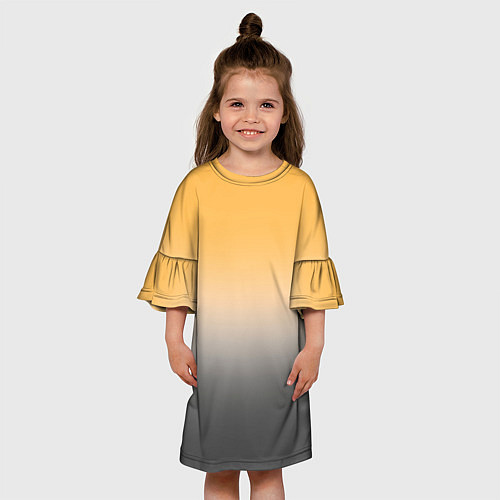 Детское платье Бледный жёлто-серый градиент / 3D-принт – фото 3