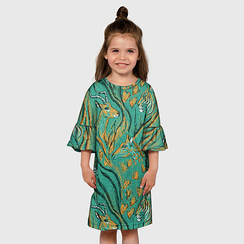 Детское платье Сафари микс / 3D-принт – фото 3