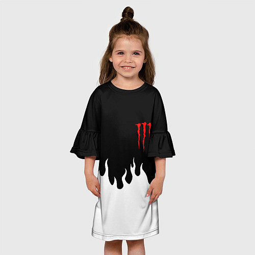 Детское платье Monster energy red logo / 3D-принт – фото 3