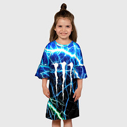 Платье клеш для девочки Monster energy electro, цвет: 3D-принт — фото 2