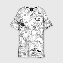 Платье клеш для девочки Птицы Сирин, цвет: 3D-принт